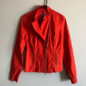 A|X Armani Exchange Orange Moto Jacket Size Medium